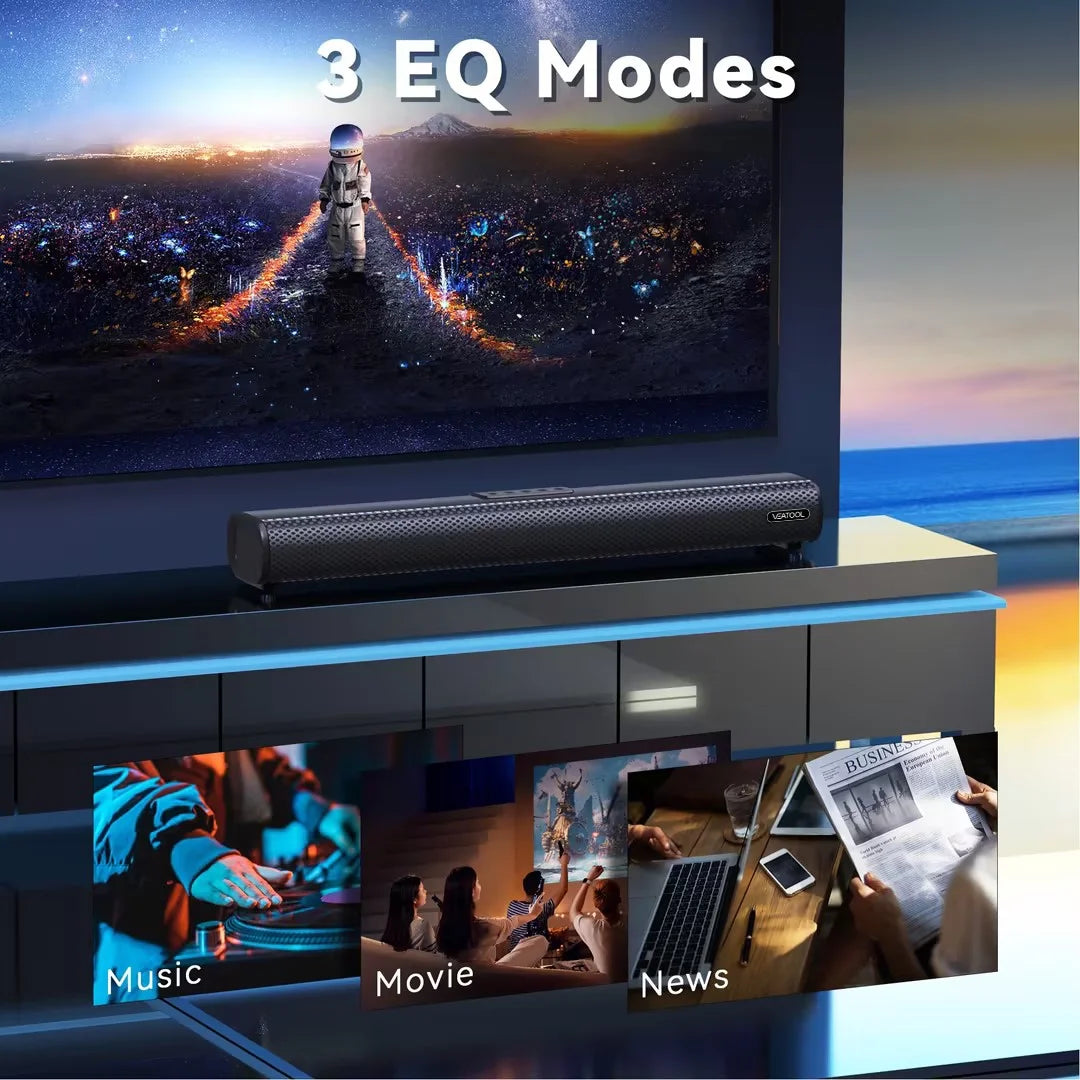 S20L Sound Bars for TV, 3D Surround Sound System TV Sound Bar, 2.1 Ch Home Theater Audio with Built-In Subwoofer,50W TV Speakers | HDMI ARC, Bluetooth, Optical, RCA, USB & AUX Wall Mountable