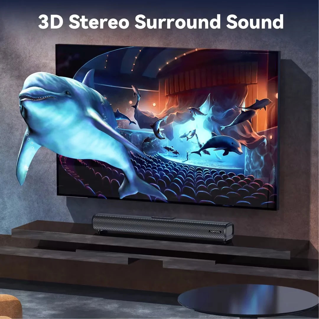 S20L Sound Bars for TV, 3D Surround Sound System TV Sound Bar, 2.1 Ch Home Theater Audio with Built-In Subwoofer,50W TV Speakers | HDMI ARC, Bluetooth, Optical, RCA, USB & AUX Wall Mountable